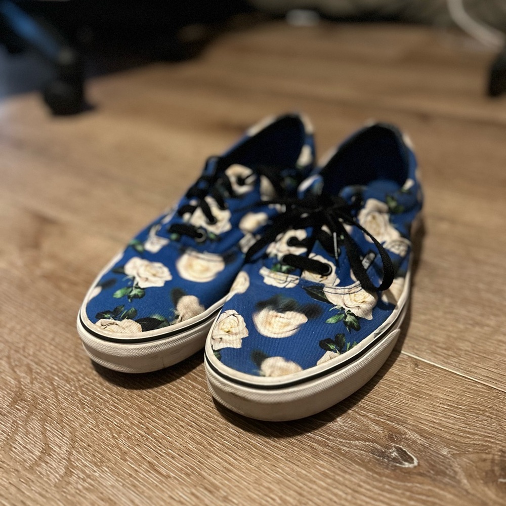 Floral Blue Mens Shoes